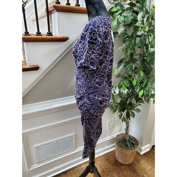 Motherhood Women's Blue Nylon Short Sleeve Round Neck Knee Length Dress Size L - Picture 6 of 12